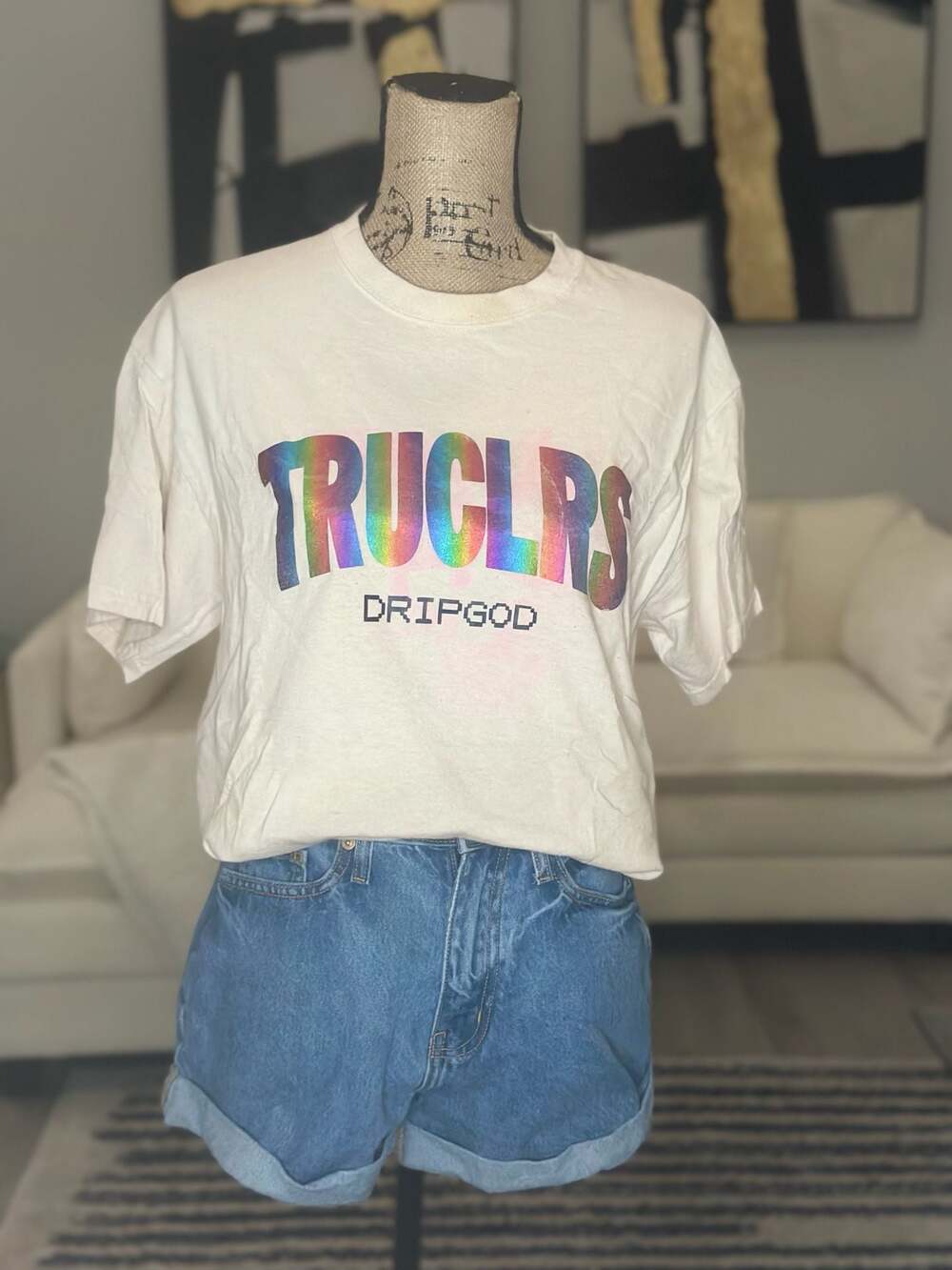 Truclrs Drip God Holographic Arch Logo Graphic T-Shirt